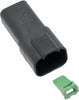 NAMZ CUSTOM CYCLE PRODUCTS 4-WIRE BLACK DEUTSCH RCPTCL & WDGLCK HD# 72104-94BK DR-4B