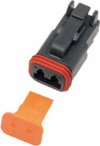 NAMZ CUSTOM CYCLE PRODUCTS 2-WIRE BLACK DEUTSCH PLUG & WDGLCK HD# 72112-94BK DP-2B