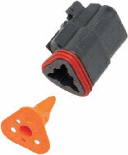 NAMZ CUSTOM CYCLE PRODUCTS 3-WIRE BLACK DEUTSCH PLUG & WDGLCK HD# 72113-94BK DP-3B