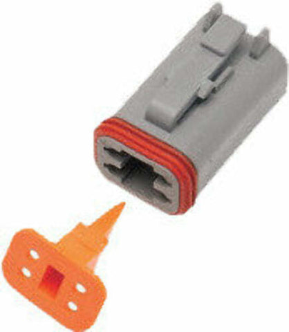 NAMZ CUSTOM CYCLE PRODUCTS 4-WIRE GREY DEUTSCH PLUG & WDGLCK HD# 72134-94GY DP-4G