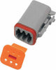 NAMZ CUSTOM CYCLE PRODUCTS 6-WIRE GREY DEUTSCH PLUG & WDGLCK HD# 72136-94GY DP-6G
