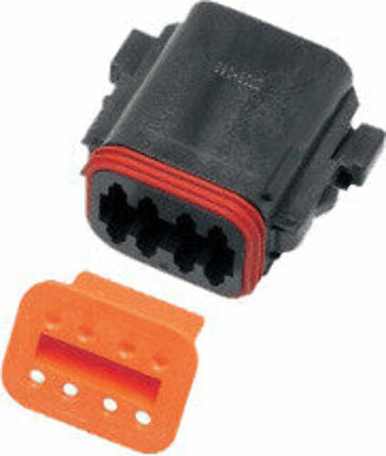 NAMZ CUSTOM CYCLE PRODUCTS 8-WIRE BLACK DEUTSCH PLUG & WDGLCK HD# 72118-94BK DP-8B