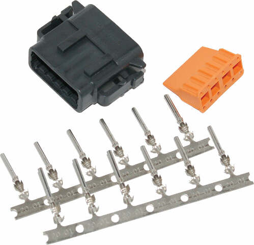 NAMZ CUSTOM CYCLE PRODUCTS DEUTSCH DTM 12-PIN BLACK PLUG W/12 TRMNLS/WDGLK HD74119-98BK MDP-12B