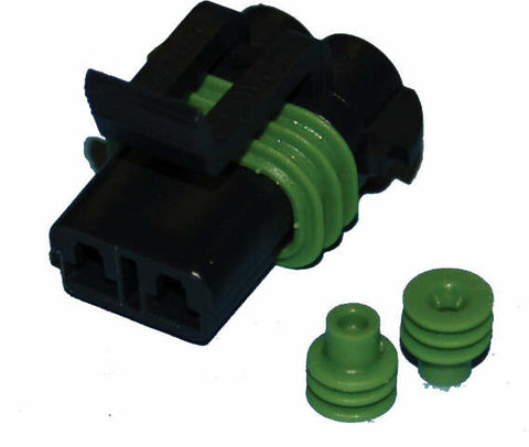 NAMZ CUSTOM CYCLE PRODUCTS DELPHI-PACKARD WEATHERPACK 2-WIRE FEMALE CONNECTOR NDP-38063