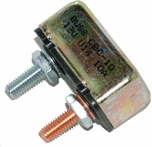 NAMZ CUSTOM CYCLE PRODUCTS UNIV 10-AMP CIRCUIT BREAKER OEM # 74590-93 10-32 STUDS EA NCB-1001