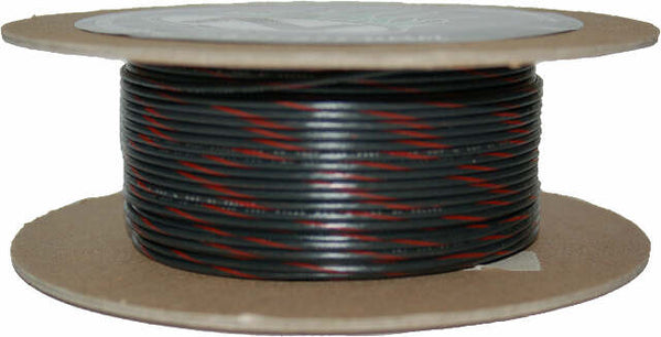 NAMZ CUSTOM CYCLE PRODUCTS #18-GAUGE BLACK/RED STRIPE 100' SPOOL OF PRIMARY WIRE NWR-02-100