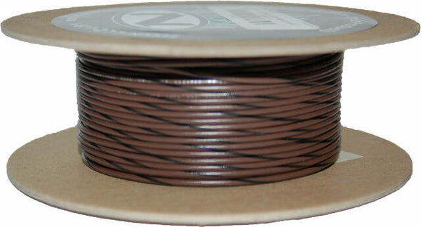 NAMZ CUSTOM CYCLE PRODUCTS #18-GAUGE BROWN/BLACK STRIPE 100' SPOOL OF PRIMARY WIRE NWR-10-100