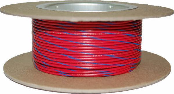 NAMZ CUSTOM CYCLE PRODUCTS #18-GAUGE RED/BLUE STRIPE 100' SPOOL OF PRIMARY WIRE NWR-26-100