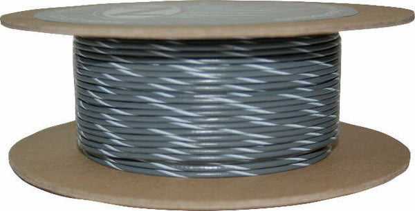 NAMZ CUSTOM CYCLE PRODUCTS #18-GAUGE GREY/WHITE STRIPE 100' SPOOL OF PRIMARY WIRE NWR-89-100
