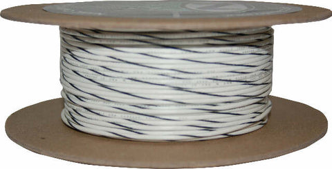 NAMZ CUSTOM CYCLE PRODUCTS #18-GAUGE WHITE/BLACK STRIPE 100' SPOOL OF PRIMARY WIRE NWR-90-100