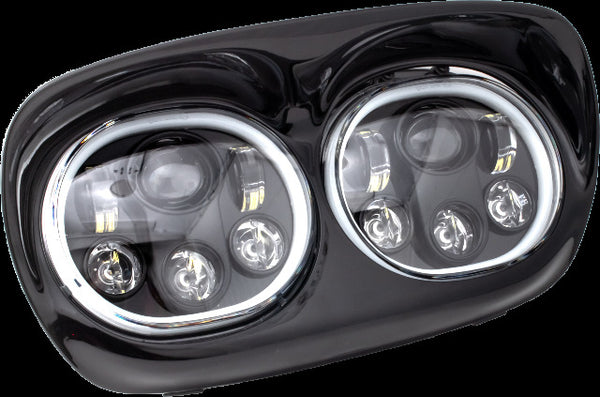 LETRIC LIGHTING CO LED HEADLIGHT BLK/BLK HALO FLTR `98-13 LLC-LRHP-HBB