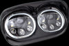LETRIC LIGHTING CO LED HEADLIGHT BLK/BLK HALO FLTR `98-13 LLC-LRHP-HBB