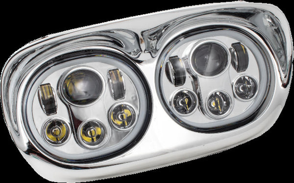 LETRIC LIGHTING CO LED HEADLIGHT CHR/CHR HALO FLTR `98-13 LLC-LRHP-HCC
