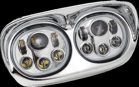 LETRIC LIGHTING CO LED HEADLIGHT CHR/CHR HALO FLTR `98-13 LLC-LRHP-HCC