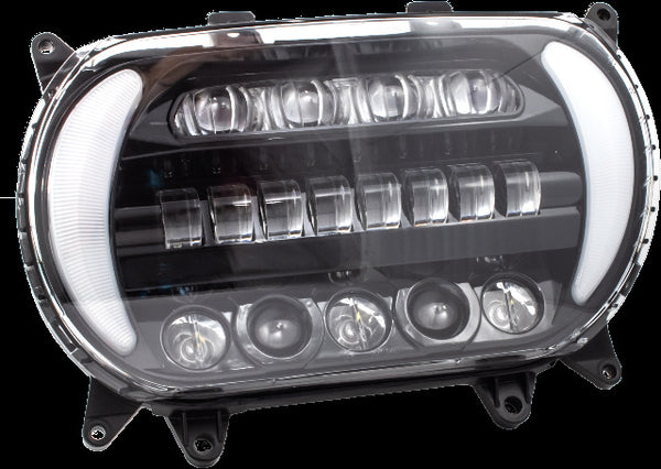 LETRIC LIGHTING CO LED SHARKTOOTH W/ TURNS BLK/CHR FLTR `15-UP LLC-5LRA-TS