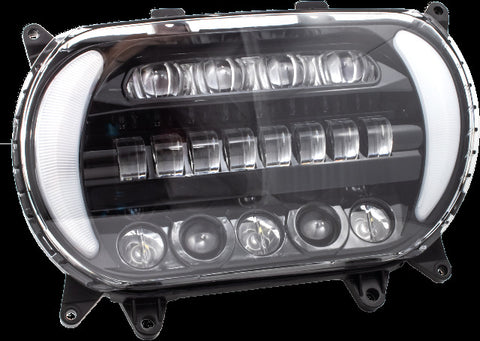 LETRIC LIGHTING CO LED SHARKTOOTH W/ TURNS BLK/CHR FLTR `15-UP LLC-5LRA-TS