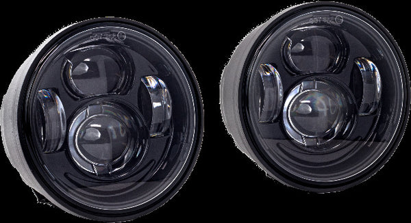 LETRIC LIGHTING CO LED HEADLIGHT KIT (PAIR) BLK `08-17 FATBOB LLC-EFBH