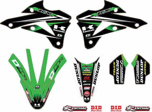 D-COR 2014 MONSTER ENERGY KAWASAKI TEAM GREEN GRAPHICS/TRIM KIT 10-20-524