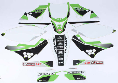 D-COR KAWASAKI RACELINE GRAPHICS COMPLETE KIT BLACK 20-20-225