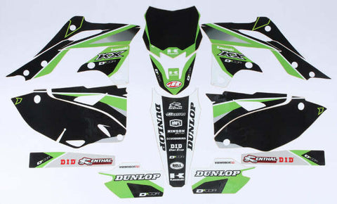 D-COR KAWASAKI RACELINE GRAPHICS COMPLETE KIT BLACK 20-20-226