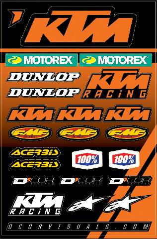 D-COR KTM 2 DECAL SHEET 40-30-101