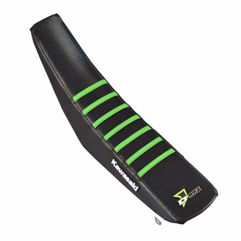 D-COR SEAT COVER BLACK W/GREEN RIBS KAW 30-20-126