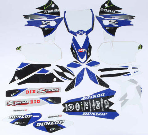 D-COR YAMAHA RACELINE GRAPHICS COMPLETE GRAPHIC KIT WHITE 20-50-450