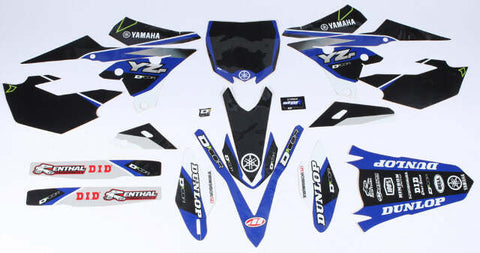 D-COR YAMAHA RACELINE GRAPHICS COMPLETE GRAPHIC KIT BLACK 20-50-251