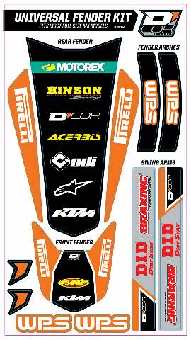 D-COR TRIM KIT ORANGE WPS UNIVERSAL FOR FULL SIZE MOTORCYCLES 15-30-102