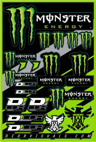D-COR MONSTER ENERGY DECAL SHEET 40-90-102