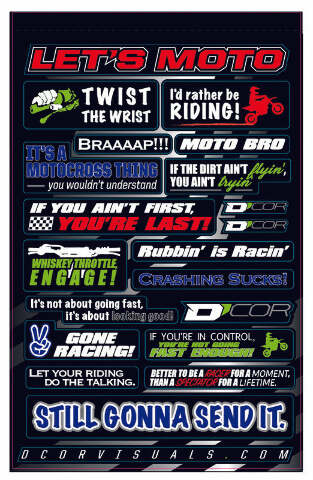 D-COR KIDS MOTO TALK DECAL SHEET 40-90-114