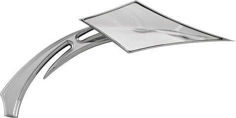 HARDDRIVE SCORPION MIRROR W/TRIBAL RAISED RIB STEM CHROME M60-6293TR