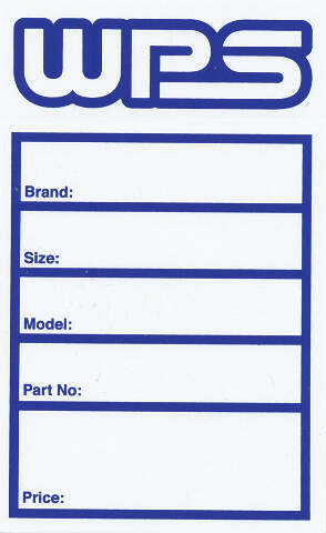 WPS TIRE LABELS 50/PK STICKERS WPS TIRE STICKER