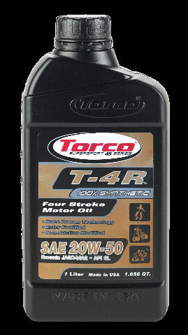 TORCO T-4R 4-STROKE SYNTHETIC BLEND MOTOR OIL 20W-50 LITER T672055CE