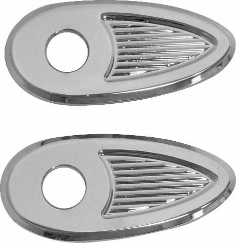 KODLIN USA FENDER STRUTS REAR INDICATOR ADAPTORS / COVER PLATES CHROME K68485