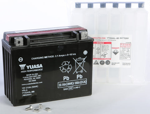 YUASA BATTERY YTX24HL-BS MAINTENANCE FREE YUAM6250H