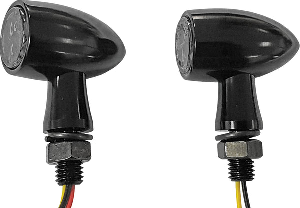 HARDDRIVE LED TURN SIGNAL BLACK AMBER W/CLEAR LENS 161180