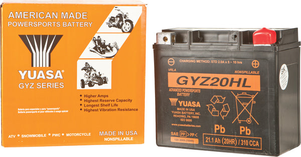 YUASA BATTERY GYZ20HL SEALED FACTORY ACTIVATED YUAM720GH