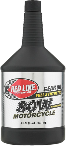 RED LINE GEAR OIL W/SHOCKPROOF 80W 1QT 42704