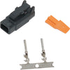 NAMZ CUSTOM CYCLE PRODUCTS DEUTSCH DTM 2-PIN BLACK PLUG W/2 TRMNLS/WDGLCK HD74112-98BK MDP-2B