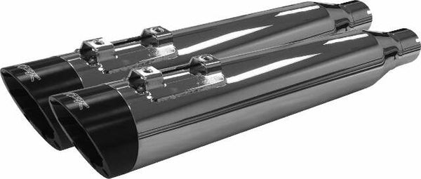 TBR COMP S SLIP-ON TOURING M8 CHROME W/SLASH BLACK END CAP 005-4560499D-S