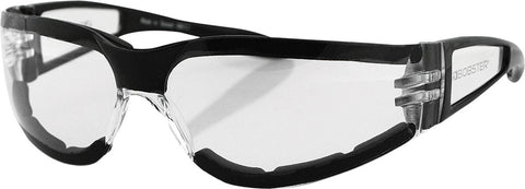 BOBSTER SHIELD II SUNGLASSES BLACK W/CLEAR LENS ESH203