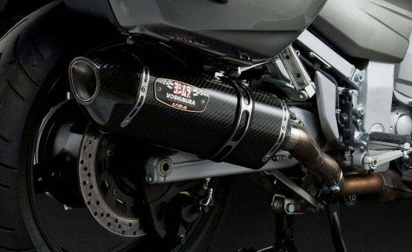YOSHIMURA EXHAUST SIGNATURE R-77 SLIP-ON SS-CF-CF DUAL 13150E0220