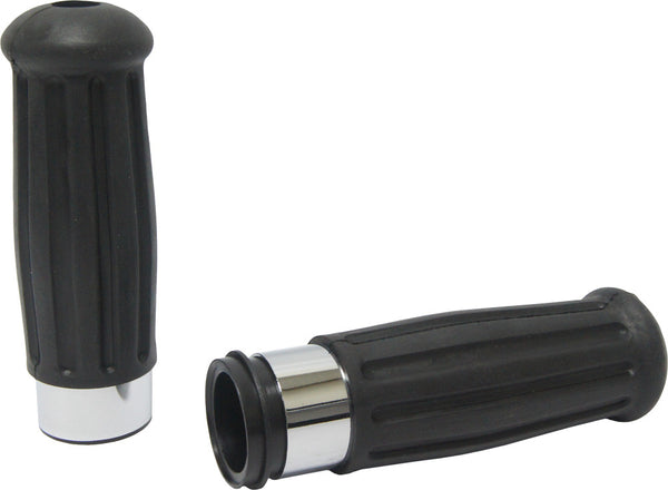 HARDDRIVE GRIPS VINTAGE CHROME RING THROTTLE BY WIRE 72-194