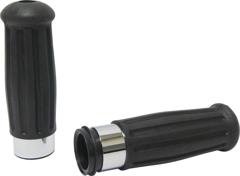 HARDDRIVE GRIPS VINTAGE CHROME RING THROTTLE BY WIRE 72-194