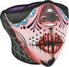 ZAN NEOPRENE HALF MASK SUGAR SKULL/PURPLE REVERSIBLE WNFM082H