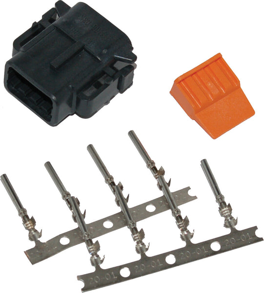 NAMZ CUSTOM CYCLE PRODUCTS DEUTSCH DTM 8-PIN BLACK PLUG W/8 TRMNLS/WDGLCK HD74118-98BK MDP-8B