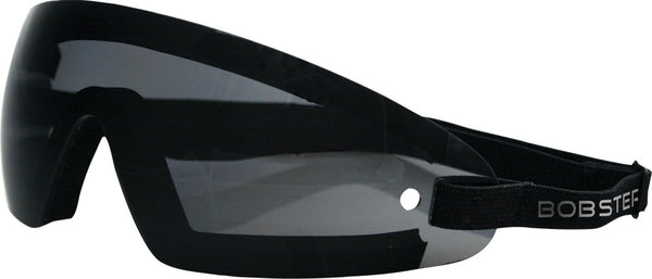 BOBSTER WRAP AROUND SUNGLASSES BLACK W/SMOKE LENS BW201