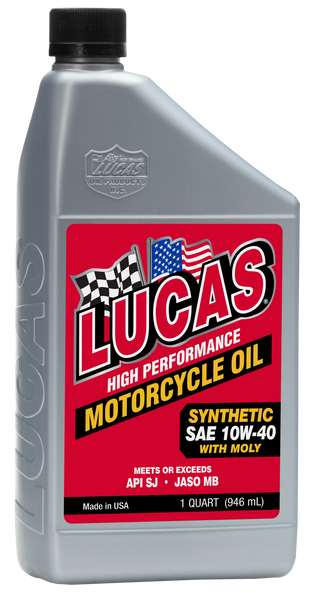 LUCAS SYNTHETIC HIGH PERFORMANCE 4T OIL W/MOLY 10W-40 1QT 10777
