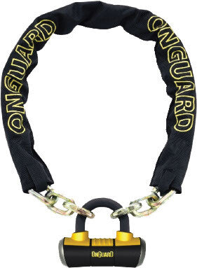 ONGUARD MASTIFF 8019L CHAIN WITH BOXER U-LOCK BLK/YEL 6 FT 45008019L